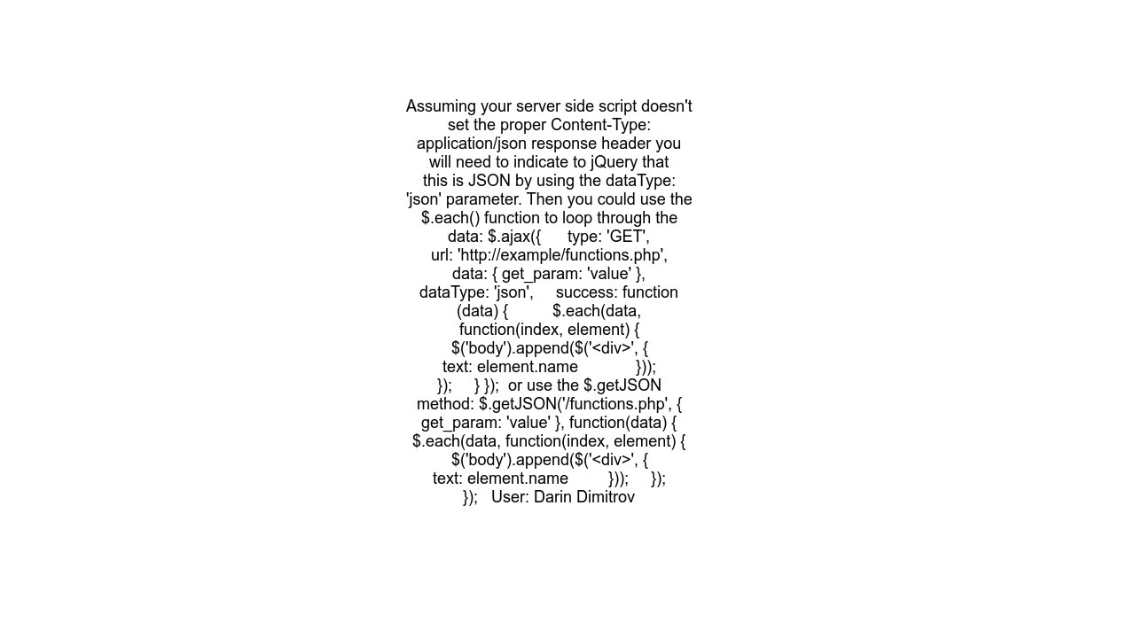 How to parse JSON data with jQuery JavaScript