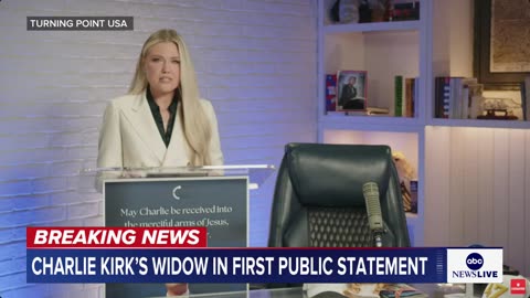 Charlie Kirk's widow, Erika Kirk, makes first public remarks 'Charlie loved America'