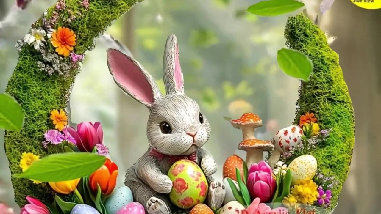 Bohemian Style Bunny & Easter Egg Acrylic Sun Catcher