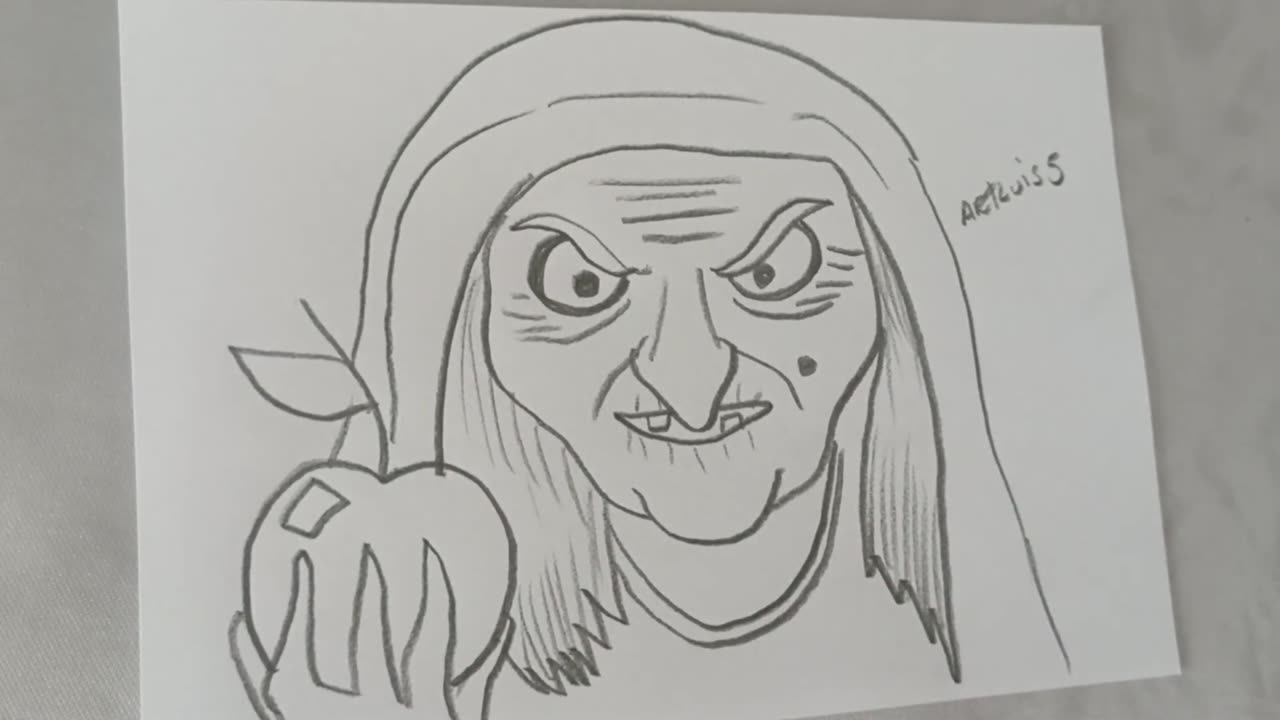 How to draw a WITCH easy step by step