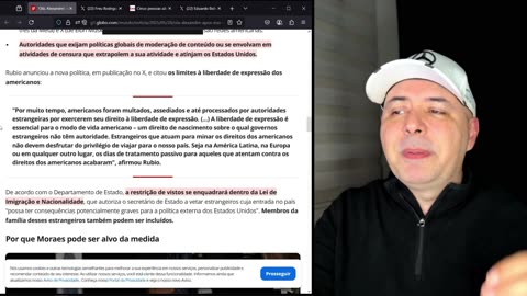 🔥🚨 BOMBA! Olá, Alexandre: es-assessor de Trump indica Moraes como possivel sancionado!