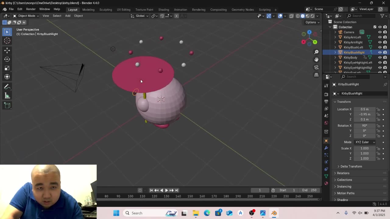 Parasol Kirby in 3D - Bringing Nintendo's Cutest Character to Life in Blender | Modeling Showcase