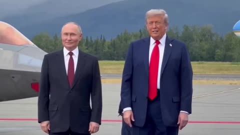 Donald Trump and Vladimir Putin shake hands in Alaska before historic peace talks
