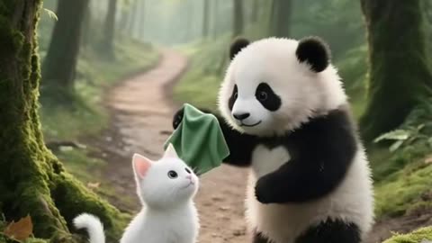 **"Emotional Story: Panda Rescues Orphaned Kitten After Tragic Loss 💔🐼🐱"**