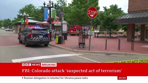 Six injured after man sets people on fire at Colorado rally for Israeli hostages | BBC News