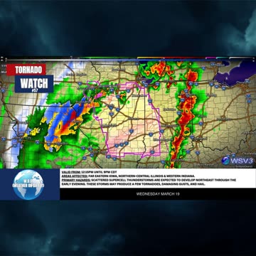 🌪️ Tornado Watch #57: IL/IN/IA Risk for Intense Tornadoes! 3/19/25 #shorts #severeweather