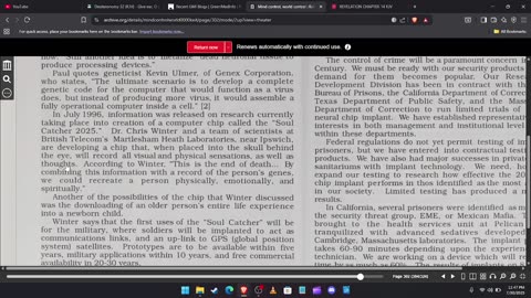 MIND CONTROL, WORLD CONTROL" BY JIM KEITH( CHAPTER 34: WORLD BRAIN) GOING INTO THE MOTB #motb #rfid
