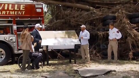 POTUS, FLOTUS, and Gov. Greg Abbott meet with first responders in Kerrville, Texas