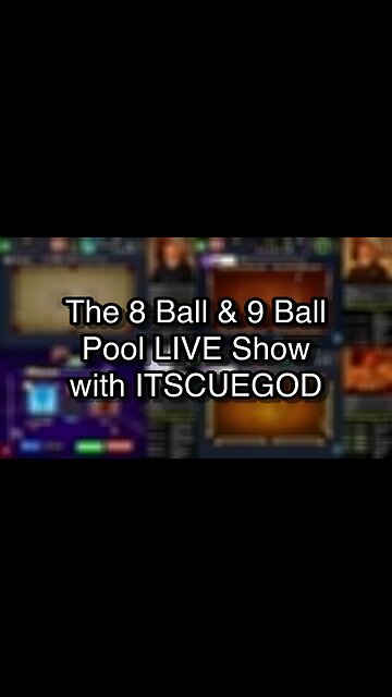 The 8 Ball & 9 Ball Pool LIVE Show with ITSCUEGOD