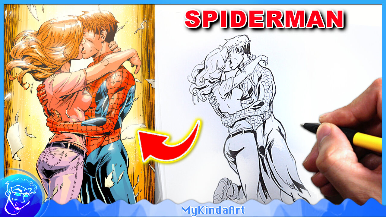 How To Draw Spiderman - Part 1: Inking with Pen