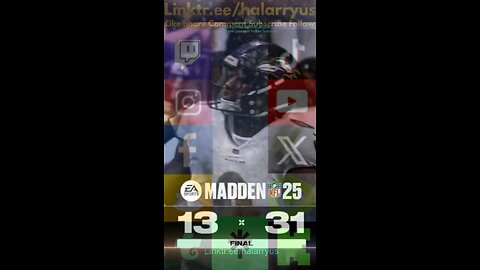 Scoring Highlights BAL 31 vs CIN 13 #AllMadden #Madden25 #NFLmadden #madden