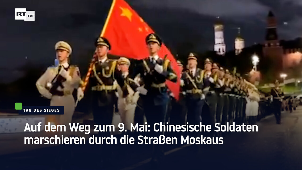 Auf dem Weg zum 9. Mai: Chinesische Soldaten marschieren durch die Straßen Moskaus