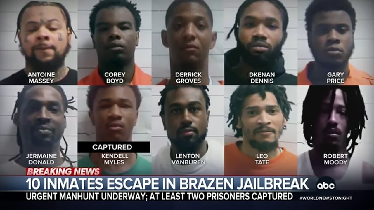 Urgent search underway after 10 inmates escape in brazen New Orleans jailbreak