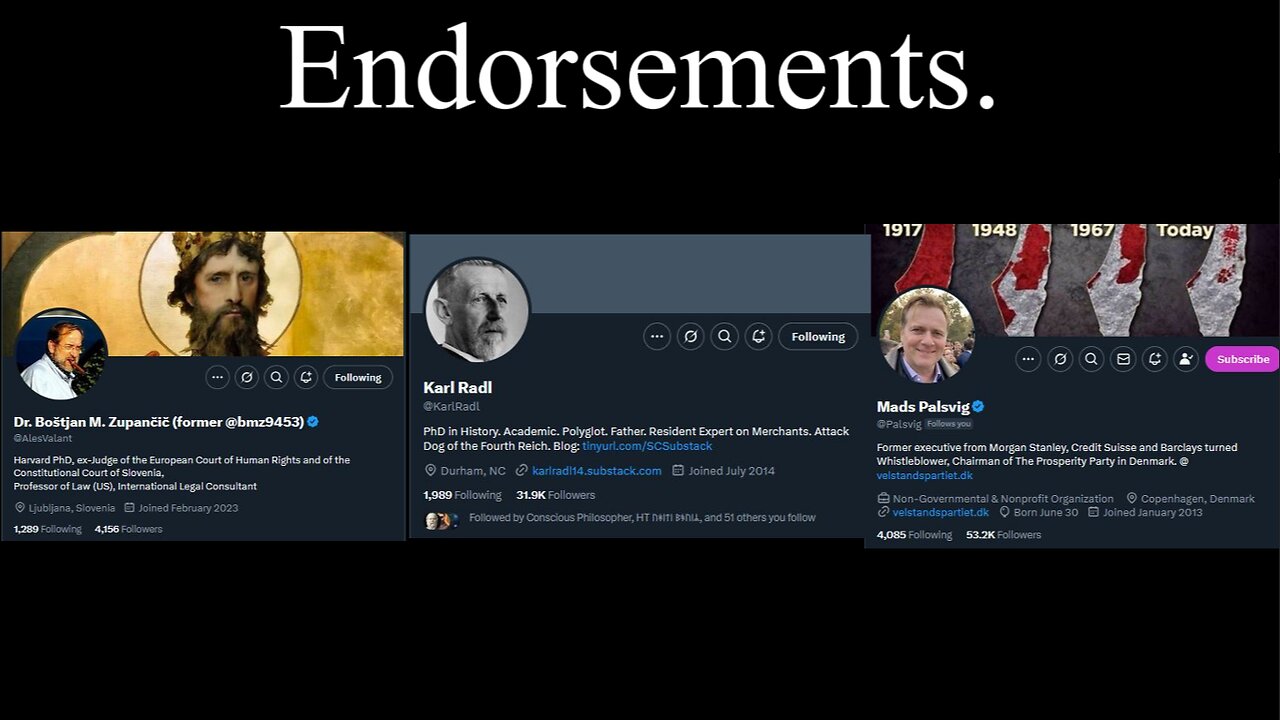 Endorsements for The First Two Documentaries.