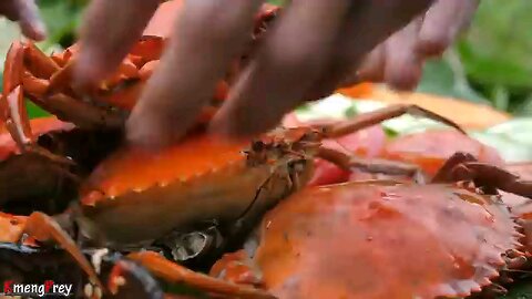 Primitive Technology - Kmeng Prey - Wow Yummy Cooking Crabs Eating Delicious