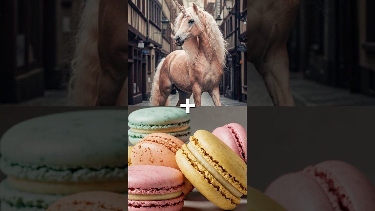 Animals + Food (Unicorn, Cat, Elephant, Hippo, Lion)! #aianimalvideos #fusion #fusionshorts