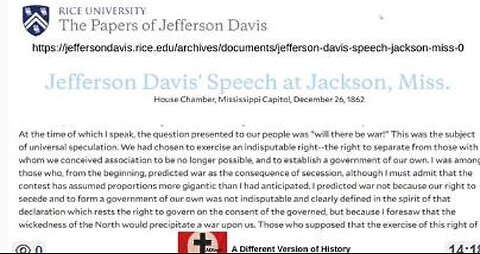 Excerpts from a Jefferson Davis 1862 Speech - is he referring to the jews?