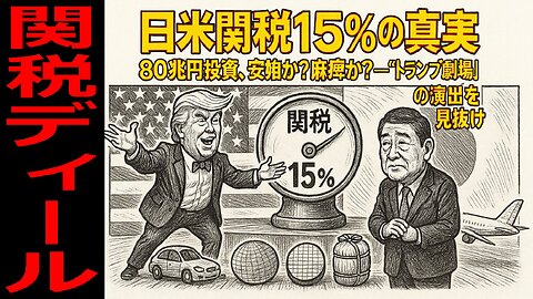 🤣日米関税合意の詳細発表！80兆円投資と15%関税の真実：トランプが仕掛ける関税ディール #日米関税 #トランプ大統領 #80兆円