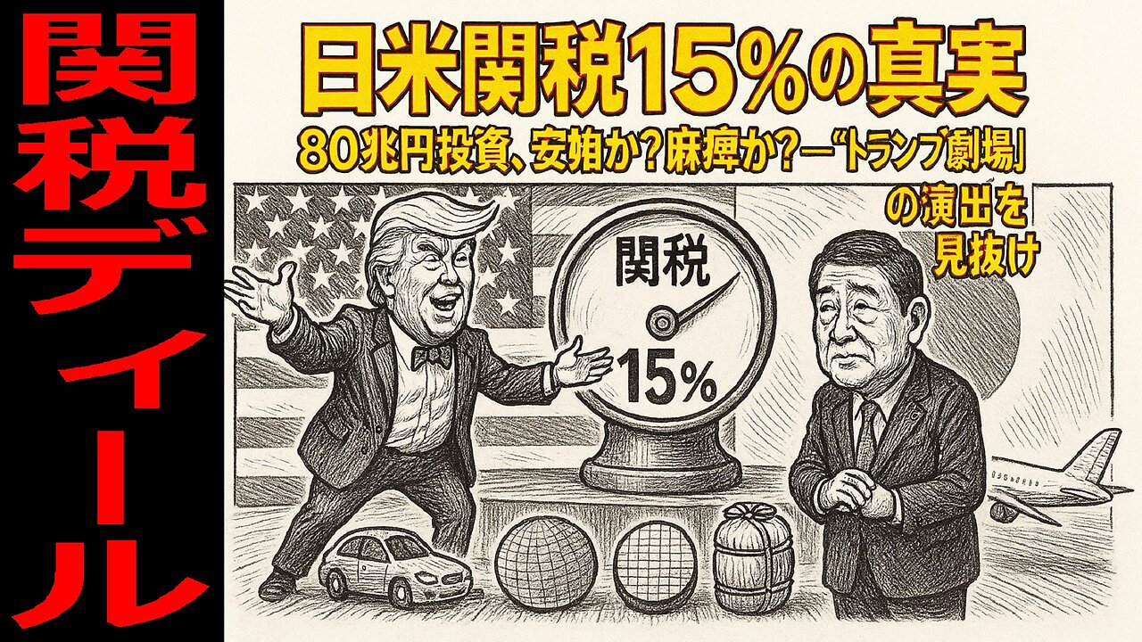 🤣日米関税合意の詳細発表！80兆円投資と15%関税の真実：トランプが仕掛ける関税ディール #日米関税 #トランプ大統領 #80兆円