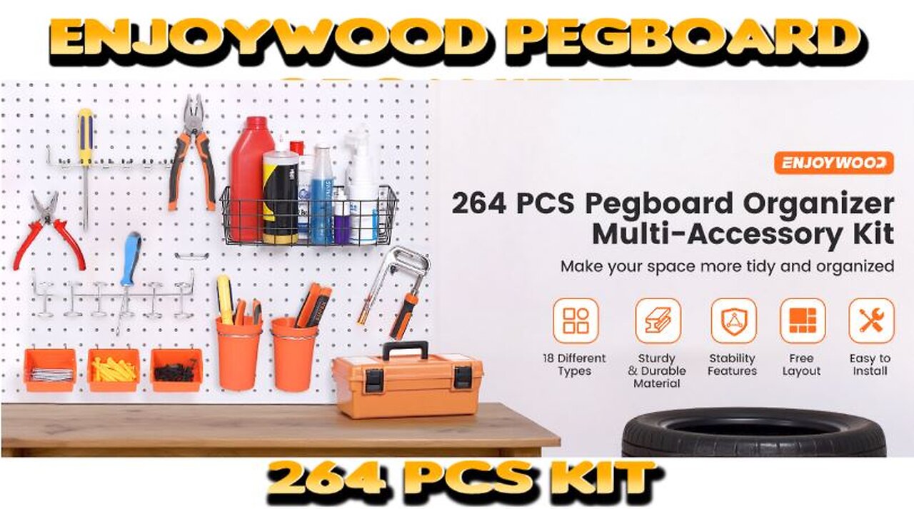 ENJOYWOOD 264 Piece Pegboard Organizer Set.