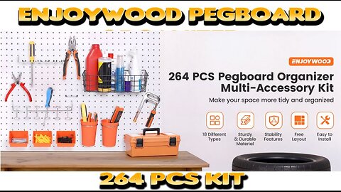 ENJOYWOOD 264 Piece Pegboard Organizer Set.