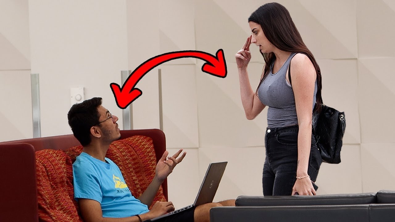 😂 "My Eyes Are Up Here!" – Hilarious Public Prank! 🔥