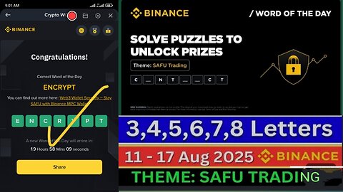 BINANCE WORD OF THE DAY THEME SAFU TRADING WODL ALL CORRECT WORDS