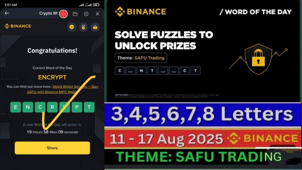 BINANCE WORD OF THE DAY THEME SAFU TRADING WODL ALL CORRECT WORDS