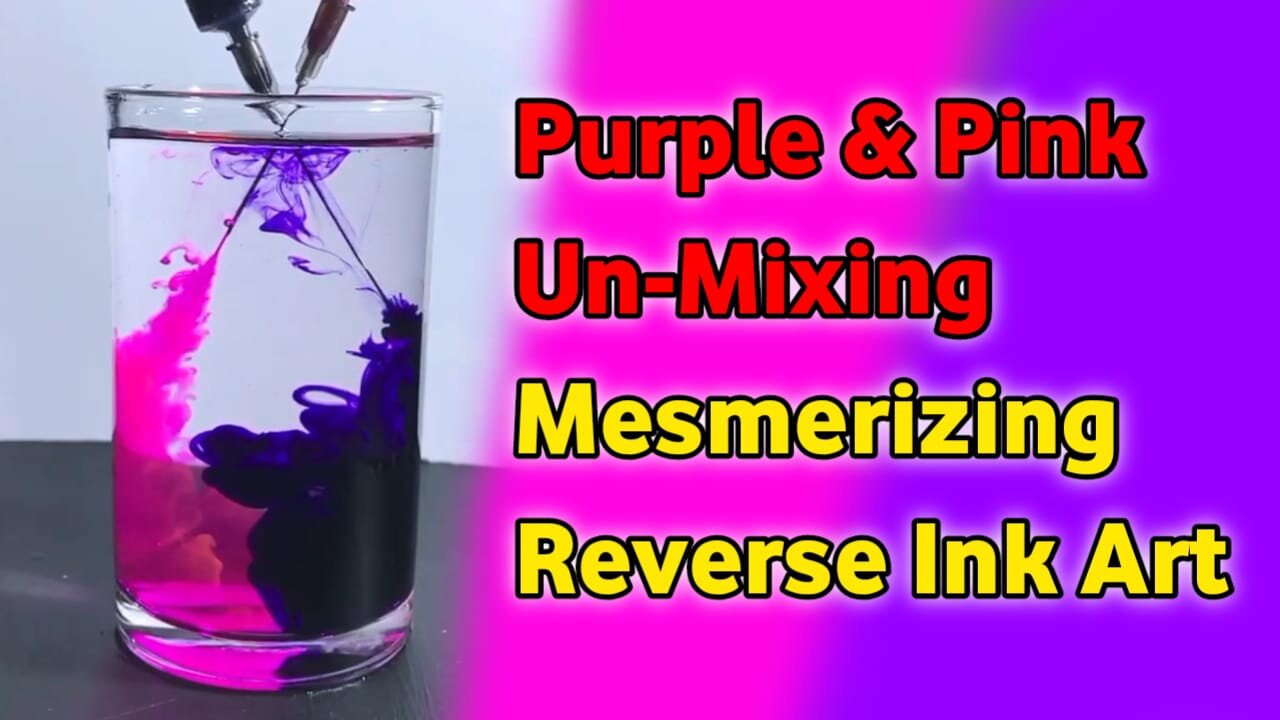 Purple & Pink Un-Mixing: Mesmerizing Reverse Ink Art!