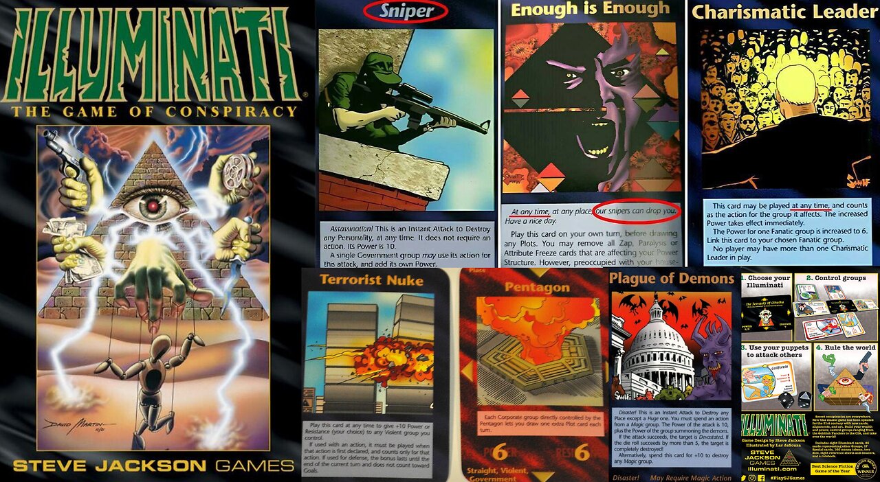 🔲🔺The Illuminati Card Game (1994) ▪️ NWO; Predictive Programming; Satanism