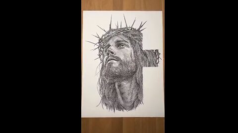Image of Christ created by writing Jesus 14,983 times
