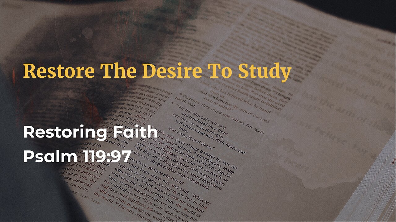 Restore The Desire To Study