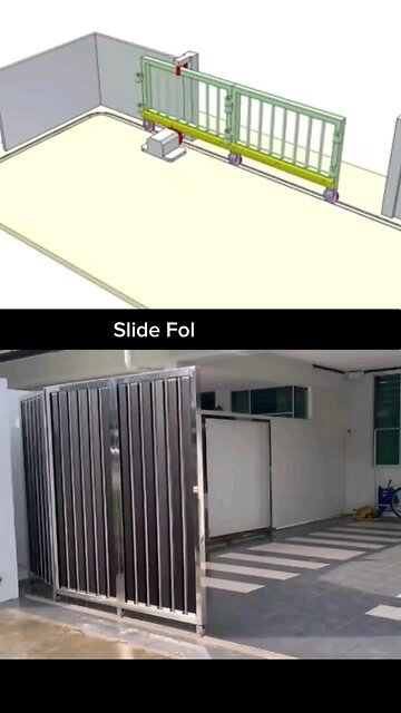 Slide folding gate