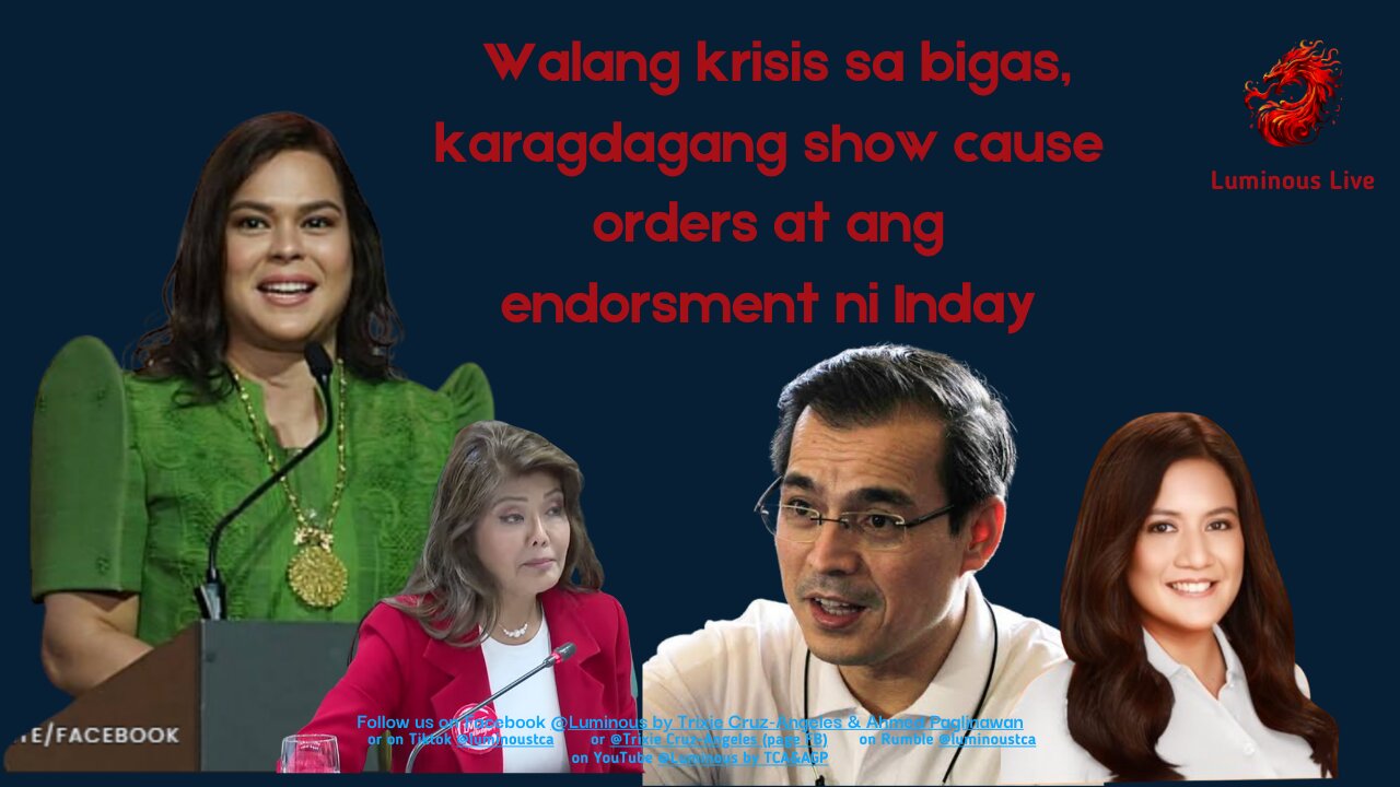 Bigas show cause at endorsement ni VP Inday
