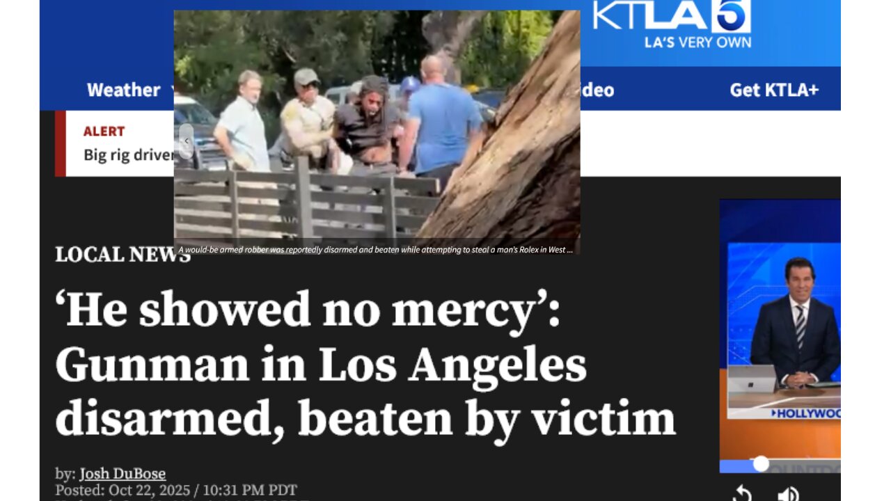 ‘He showed no mercy’: Gunman in Los Angeles disarmed, beaten by victim