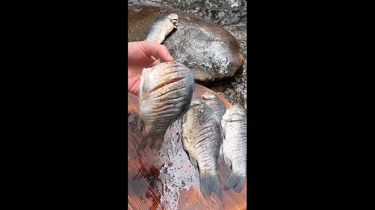 Cooking Fish in stone Cooking Fish in stone