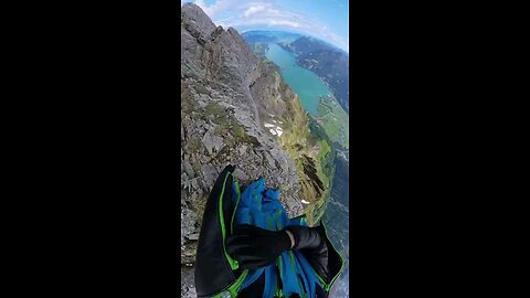 Flying along the mountain
