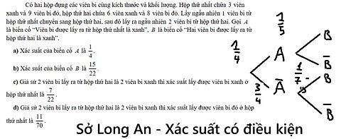 Sở Long An: Có hai hộp đựng các viên bi cùng kích thước và khối lượng. Hộp thứ nhất chứa 3 viên