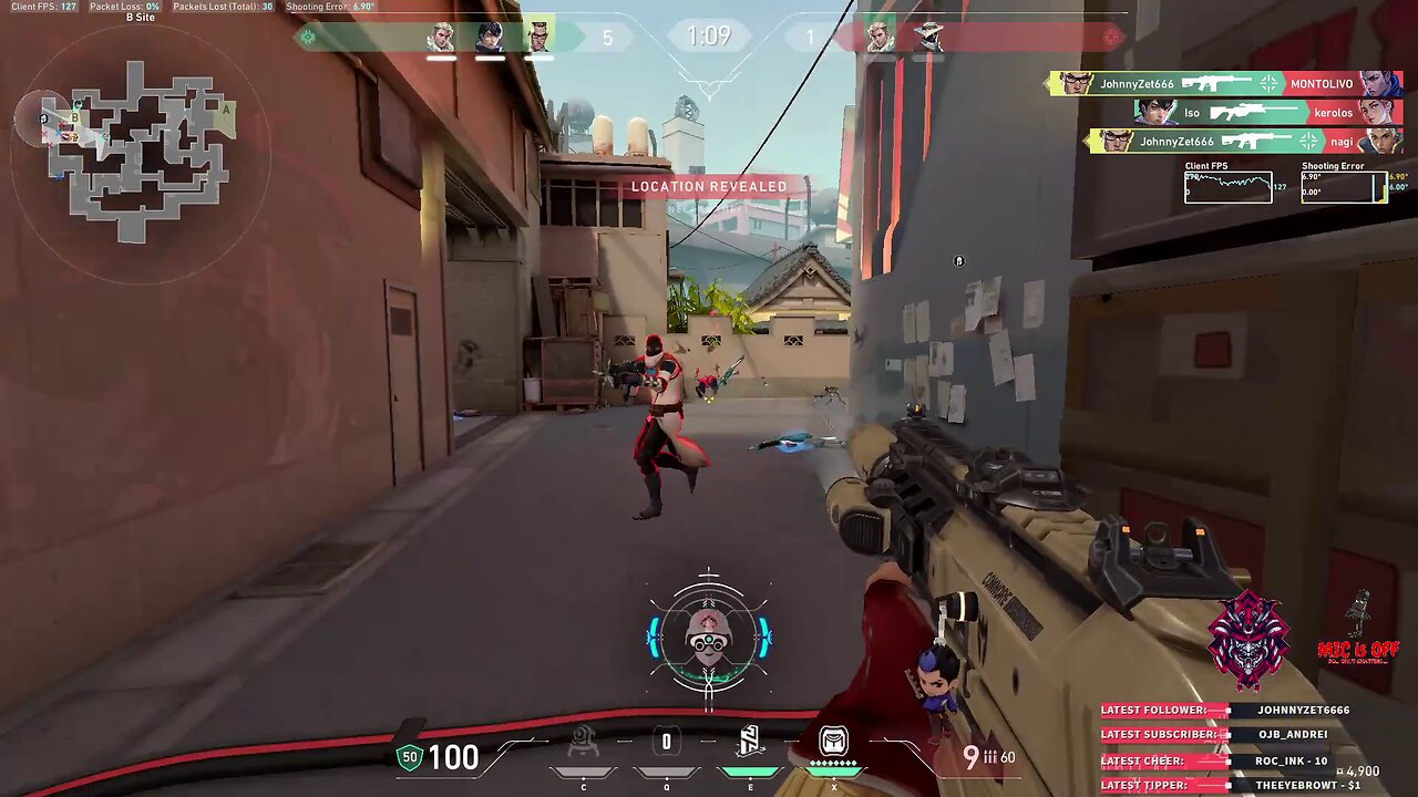 Run and gun and .. 3 enemies eliminated in Valorant