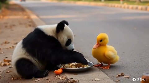 Duck and Panda Friendship| Ai cartoon Animation