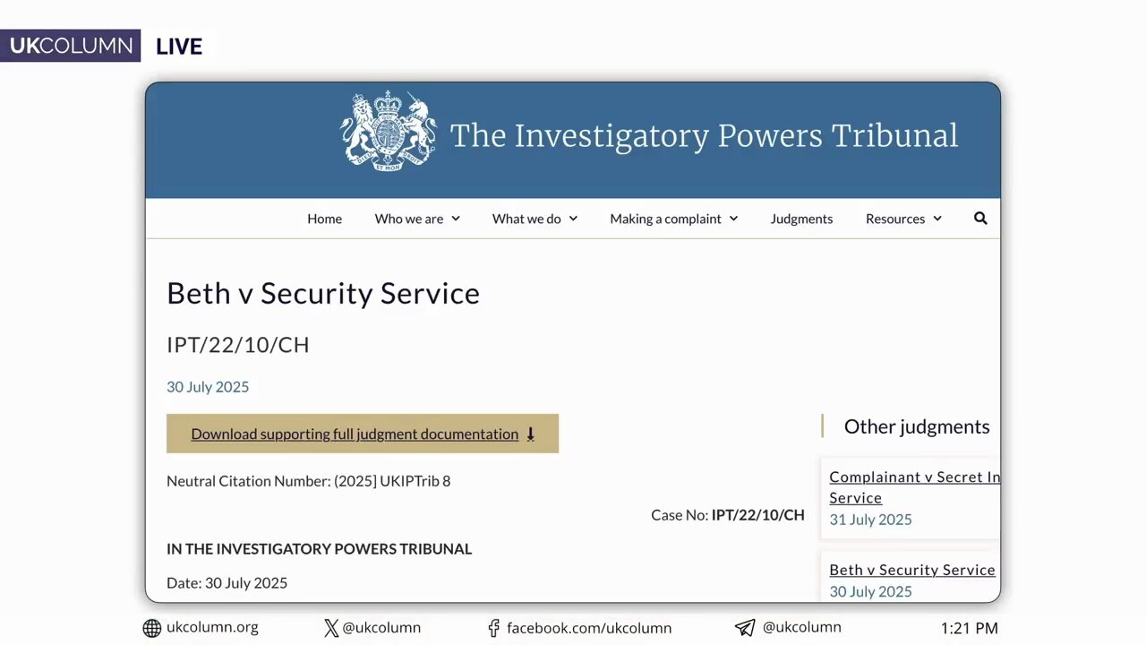 Beth vs Agent X: A Case Exposing MI5’s Abuse of Power | UK Column News