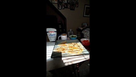 Eating Brown Beef Quesadillas Made By Wife, Dbn, MI, 6/16/25