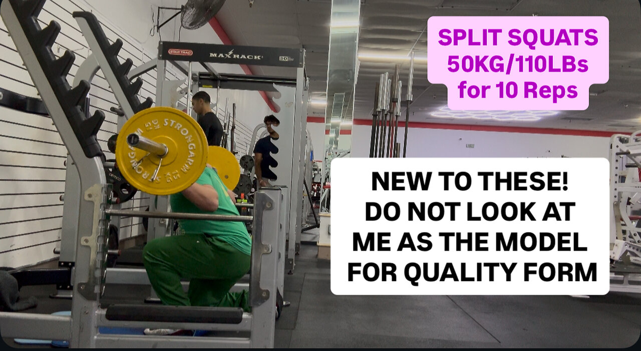 Split Squats (Left Leg) 50KG/110LBs for 10 Reps