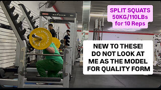 Split Squats (Left Leg) 50KG/110LBs for 10 Reps