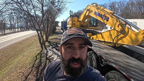 Komatsu PC210 Excavator delivering to Columbia, Sc. Over 24 hrs for South Carolina oversize permit!