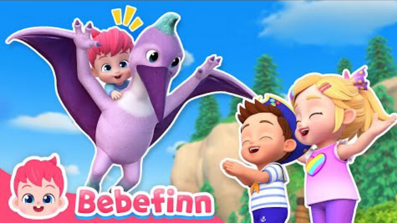 Let's Fly With A New Dino Friend, Pteranodon! | Bebefinn Nursery Rhymes and Kids Songs