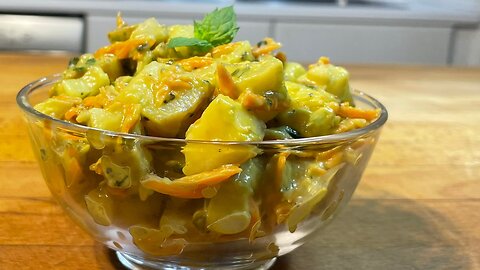 Mint Cilantro Sweet Potato Salad with Avocado Sauce