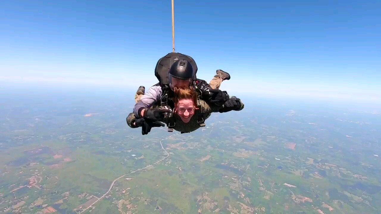 Two Marines in tandem skydive at Skydive Atlanta