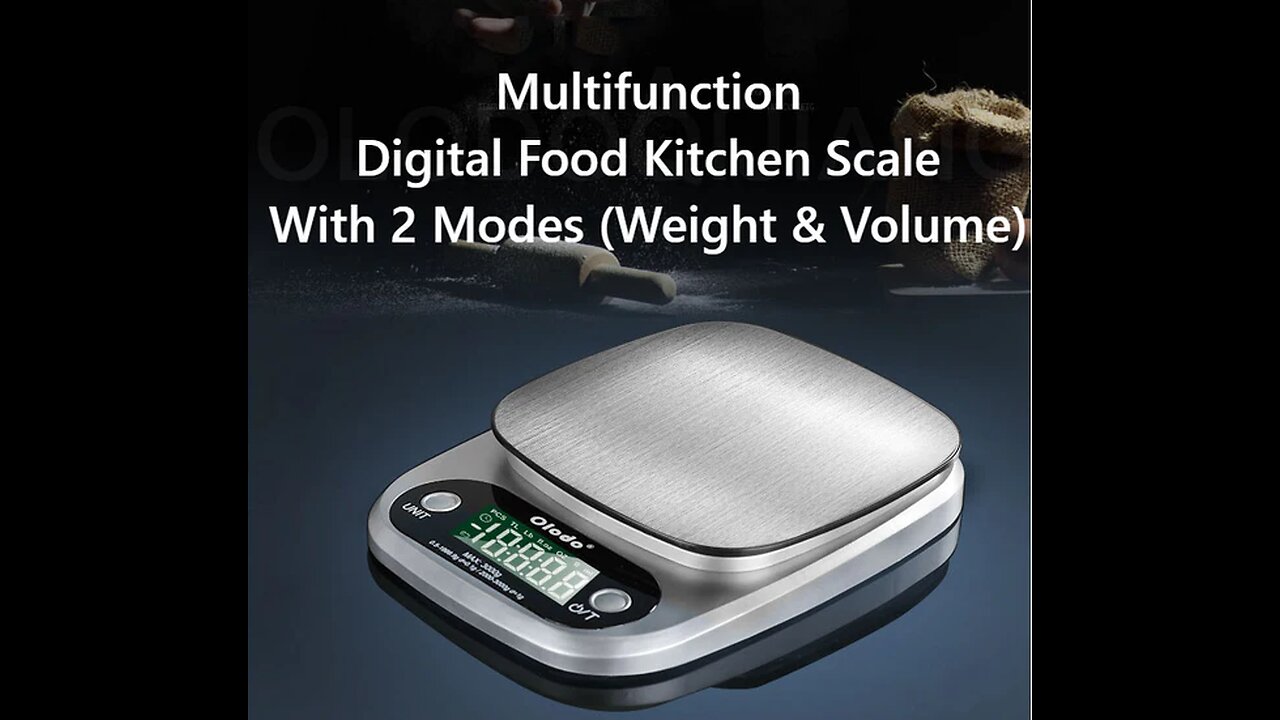 Multifunction Digital Food Kitchen Scale With 2 Modes (Weight & Volume) and 4 Units, High Accuracy