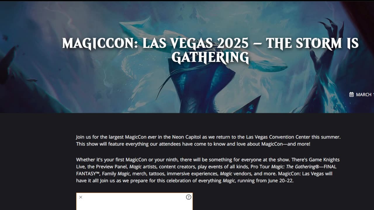 Magic Con Vegas details are out badges going on sale soon